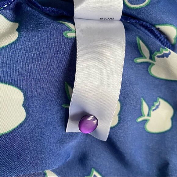 ASOS Slinky Apple Romper, Blue & White, Size 14P - Picture 5 of 8